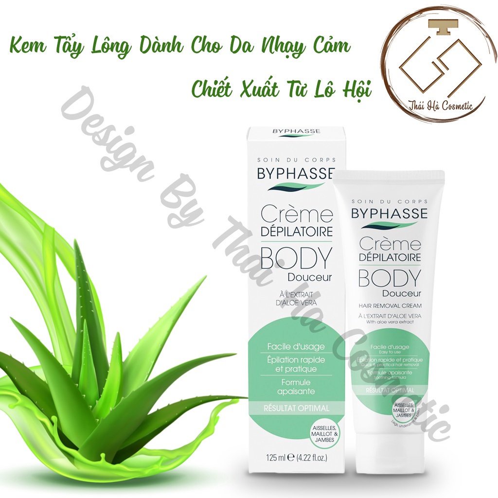 Kem tẩy lông chiết xuất lô hội Byphasse - Hair Removal Cream Extract Aloe Vera 125ml | BigBuy360 - bigbuy360.vn