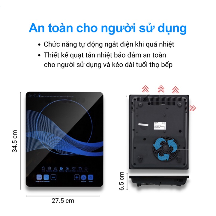 Bếp Điện Từ Mặt Kính Cảm Ứng Chịu Lực - Tiết Kiệm Điện Năng, An Toàn Khi Sử Dụng, 1 Đổi 1 Trong 7 Ngày, BH 12 Tháng