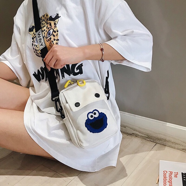 [RẺ VÔ ĐỊCH]-Túi tote vải bố đựng đồ canvas đeo chéo hình chú hề