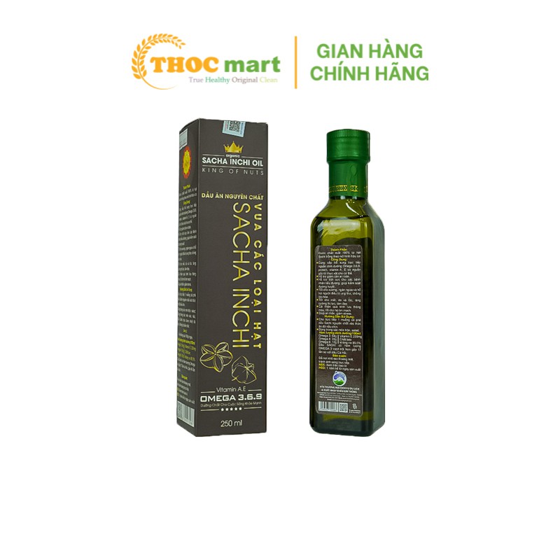 [ THOCmart.vn ] Dầu Sachi (Sacha Inchi) King Of Nuts Organic dầu ăn nguyên chất tự nhiên giàu Omega 3.6.9 chai 250ml