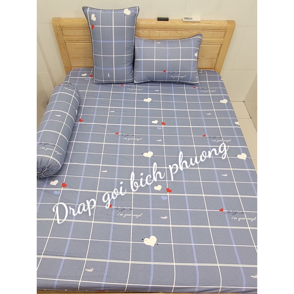 Bộ Drap Cotton Thắng Lợi {4 món} CHUẨN LOGO _ inbox chọn màu