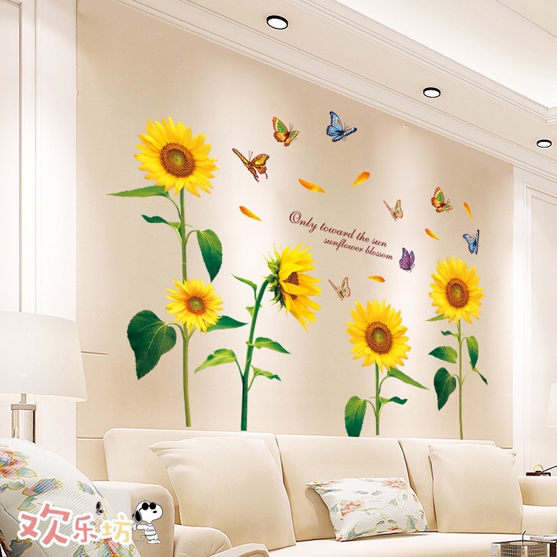 Decal dán tường mẫu hướng dương