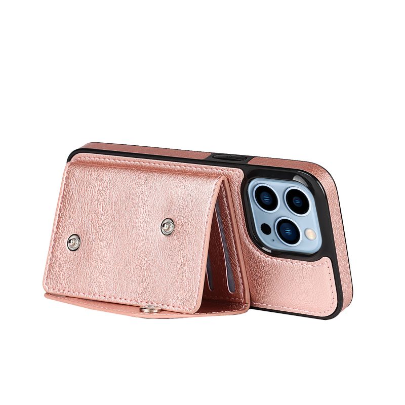 Ốp Điện Thoại Da Kèm Ngăn Đựng Thẻ + Dây Đeo Sang Trọng Cho iPhone 13 ProMax 13 Pro 13 Mini 12 ProMax 12 13 12 Pro 12 Mini 11 ProMax