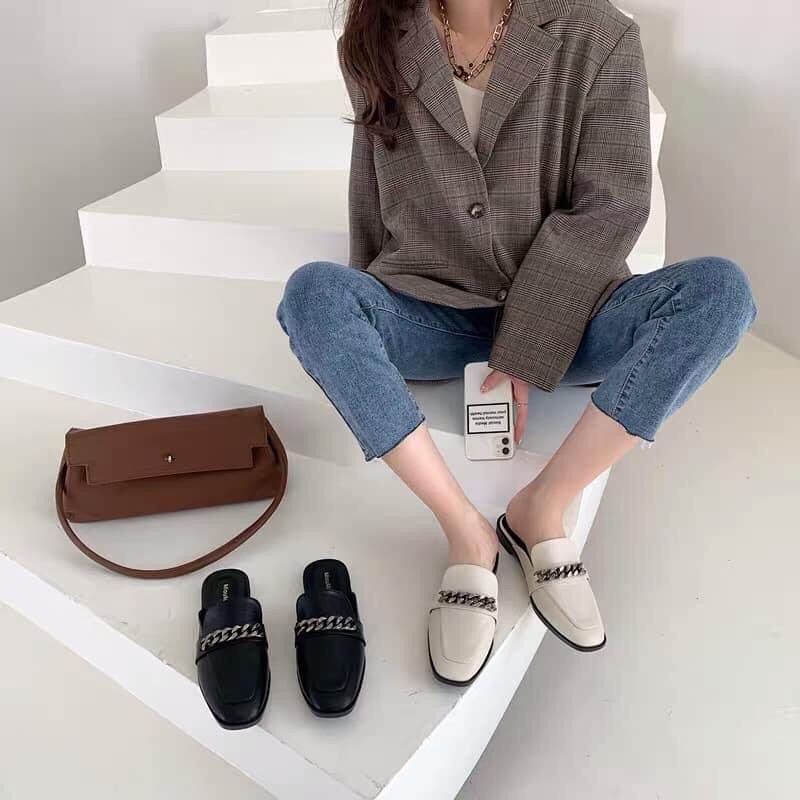 Giày sục vintaga khoá xích BIG SIZE