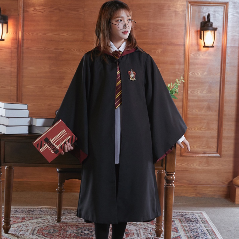 Áo choàng Harry Porter nhà Gryffindor/Slytherin, trang phục Cosplay Halloween🎃