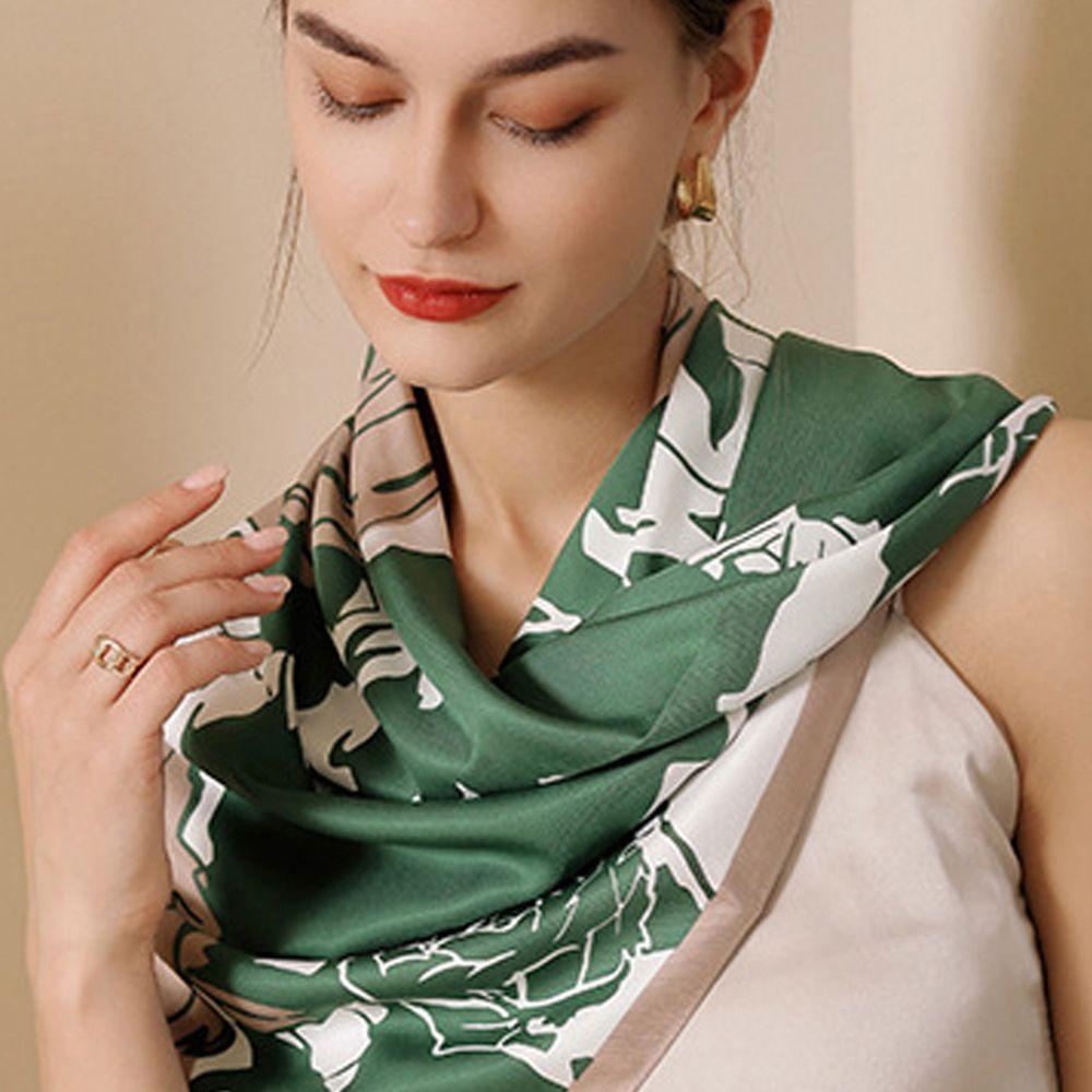 Khăn Quàng Cổ Lụa In Họa Tiết Hoa Cổ Điển Phong Cách Hàn Quốc WMES15H