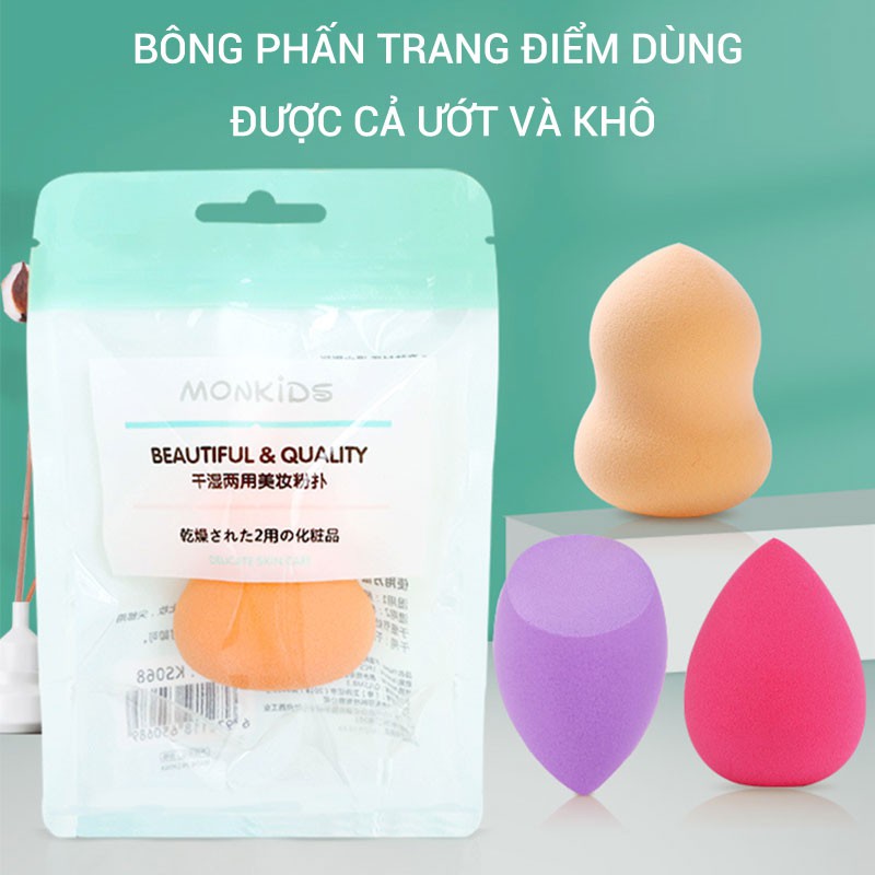 [HÀNG CÓ SẴN] Bông mút tán kem nền hồ lô giọt nước cắt chéo bông mút trang điểm