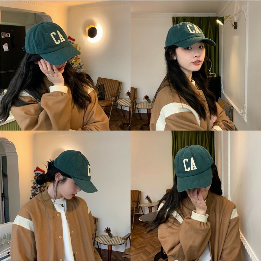 Mũ lưỡi trai thêu chữ CA Nón kết nhiều màu phong cách Ulzzang form unisex nam nữ