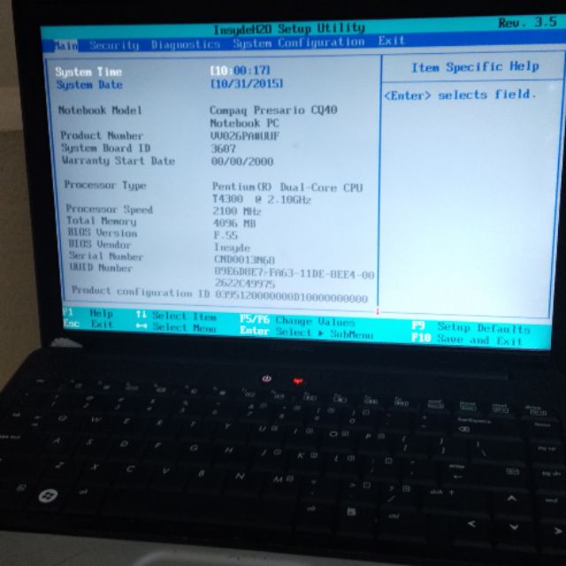 Laptop HP cq40