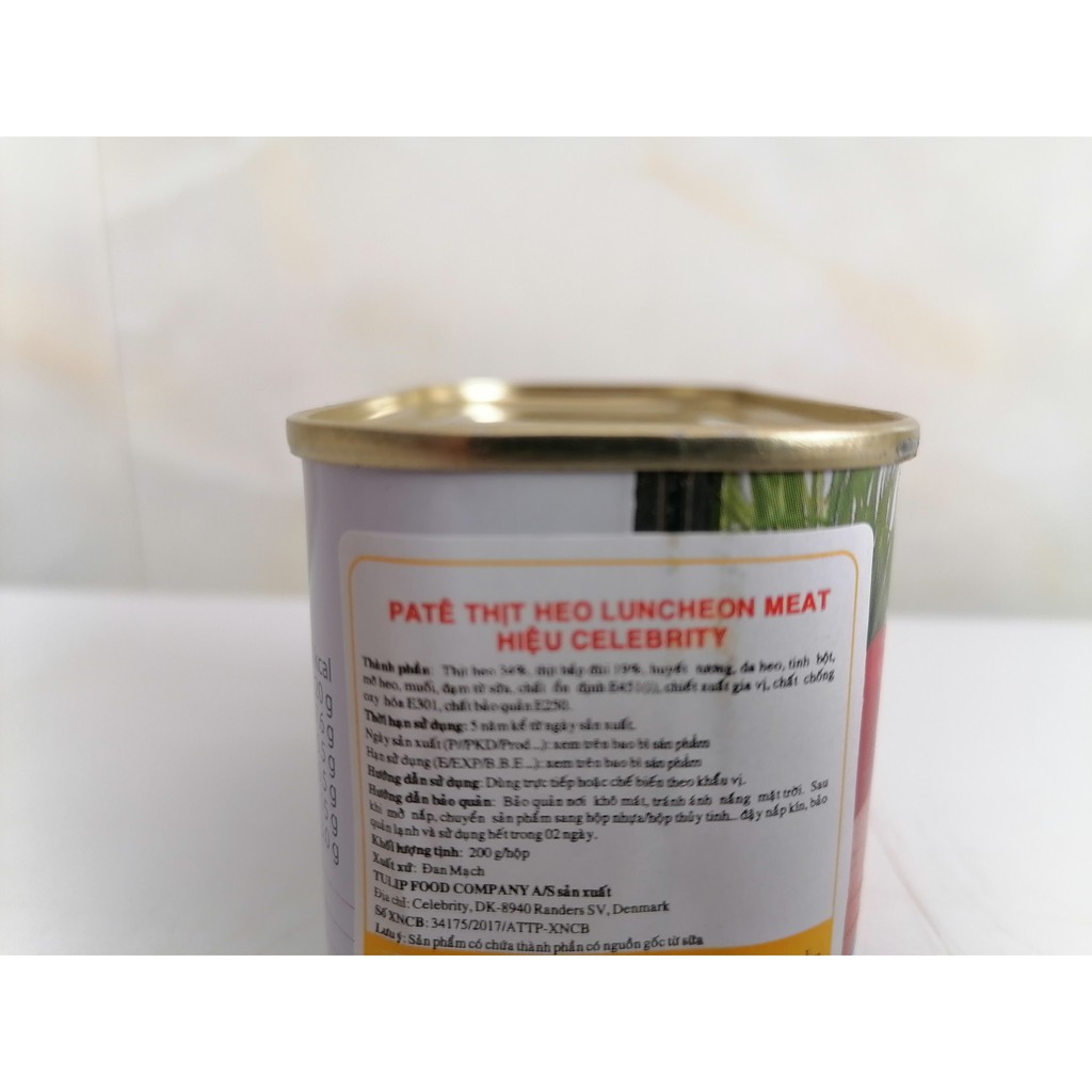 [200g] Patê thịt heo [Denmark] CELEBRITY Danish Pork Luncheon Meat (tgc-hk)