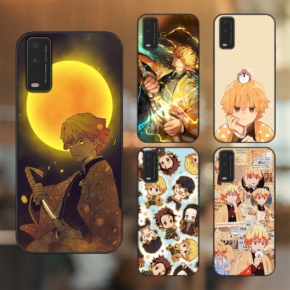 Ốp lưng Vivo Y20, Y20s, Y12s viền đen in hình Zenitsu Kimetsu no Yaiba