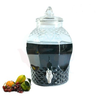Bình ngâm rượu 6 lít thủy tinh 8833 - có van và không van