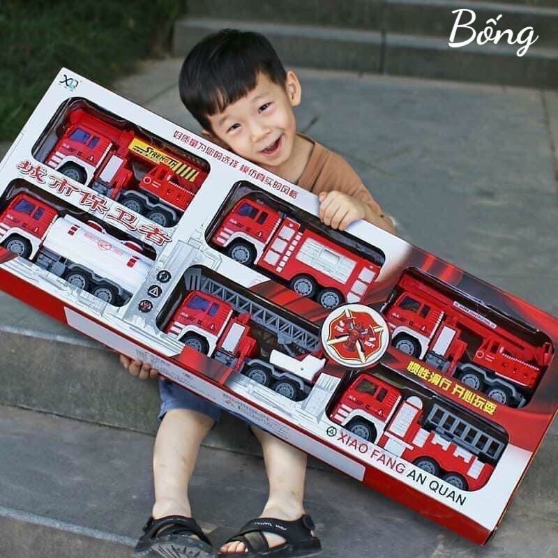 BỘ 6 XE CỨU HOẢ VÀ XE CÔNG TRÌNH CHO BÉ SIÊU TO KHỔNG LỒ