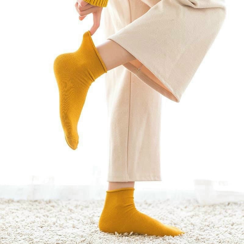 Tất len trơn cổ chùn nhiều màu