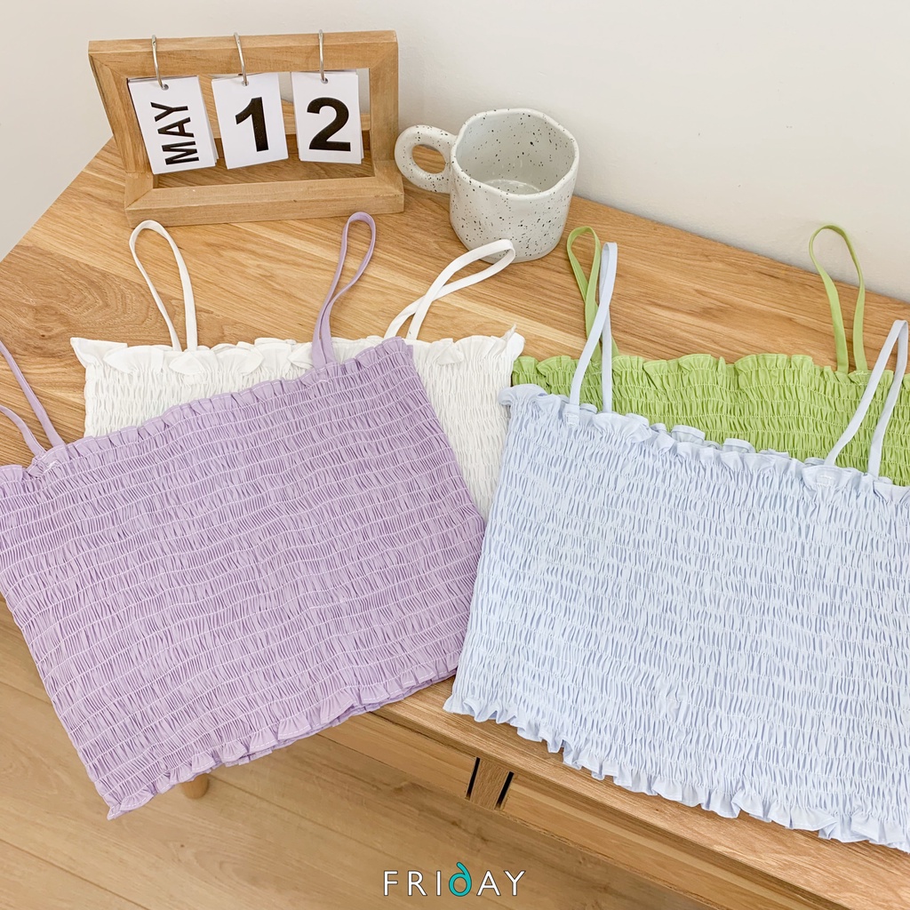 Áo hay dây croptop trơn chun co giãn Friday 2TD187A