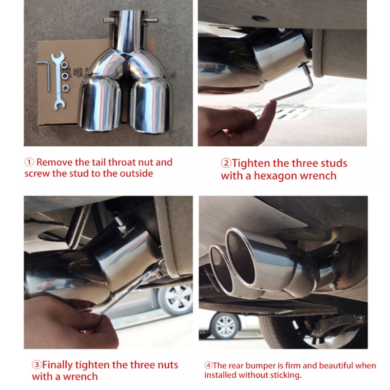 Ống xả xe hơi phía sau bằng thép không gỉ thiết kế ống kép