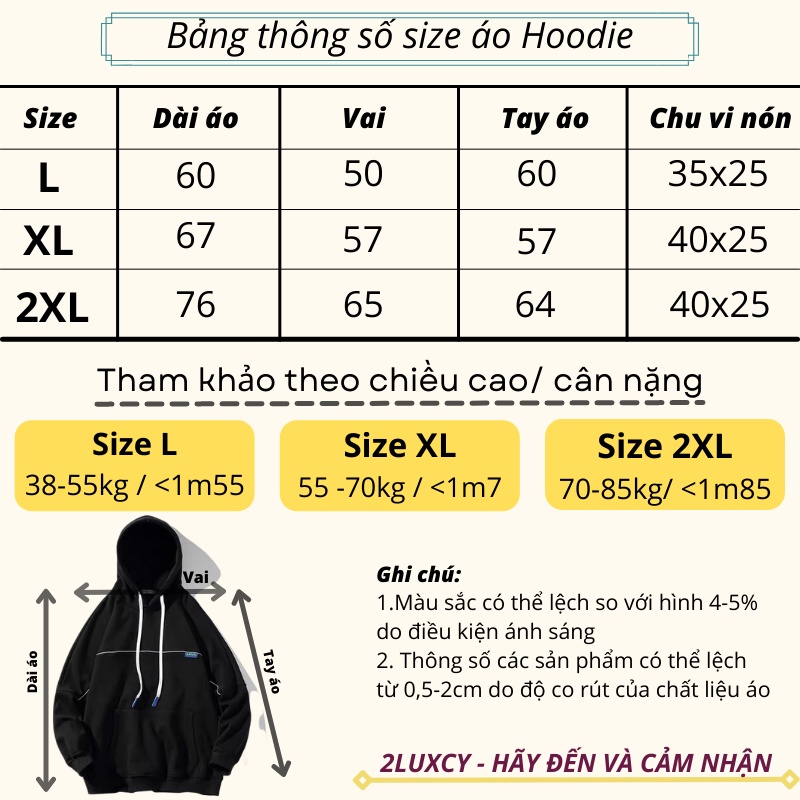 Áo khoác nỉ  Áo khoác hoodie nam nữ đẹp form rộng Unisex chất nỉ ngoại 2 lớp dày dặn - LUXCY