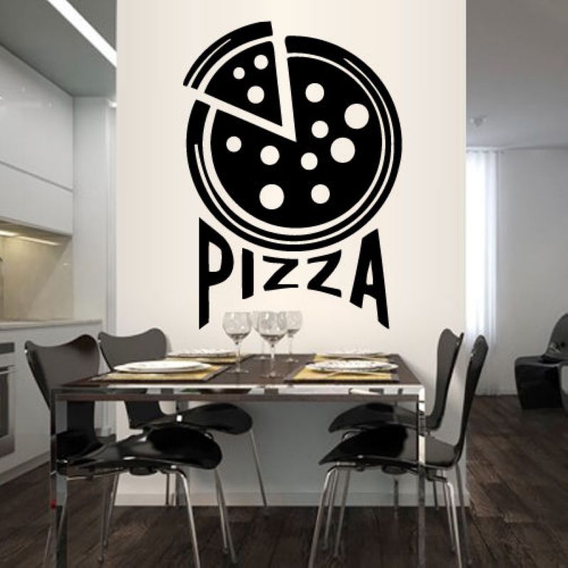 Express Pizza Miếng Dán Nhà Hàng Decal Poster Vinyl Nghệ Thuật Dán Tường Đề Can Trang Trí Bức Tranh 