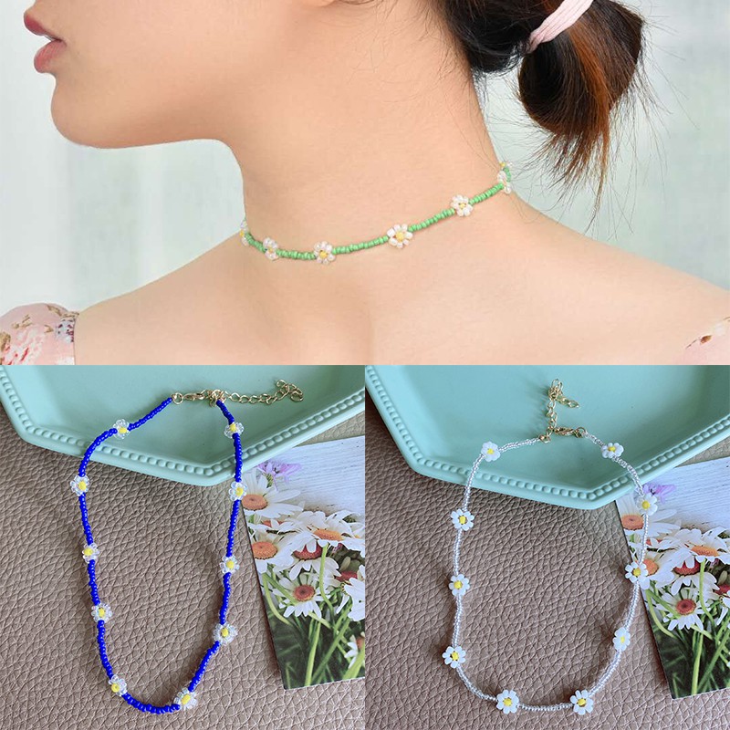Vòng tay/ vòng cổ chuỗi hạt nhiều màu sắc phối mặt hình hoa mặt cười dễ thương thời trang mùa hè