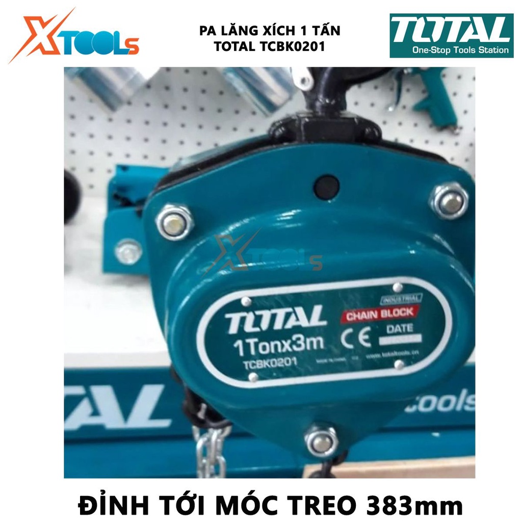 Pa lăng xích TOTAL Bá lăng xích Trọng lượng nâng 1-3 tấn Độ cao nâng 3m Số dây xích nâng 1-2, xích kéo tay, nâng hạ nhẹ
