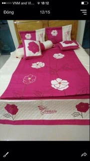 Chăn ga gối satin cotton 7 món