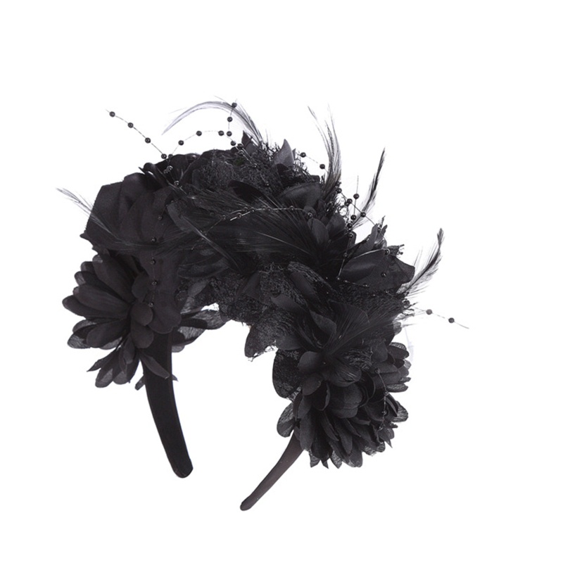 Băng Đô Cài Tóc Đính Hoa Giả Phong Cách Halloween Cho Bé Gái