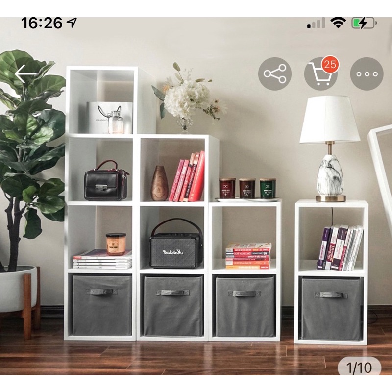 Hộp Vải Kệ Tổ Ong Màu Xám Kích Thước Chuẩn Với Kệ Tổ Ong Của 25 June Decor