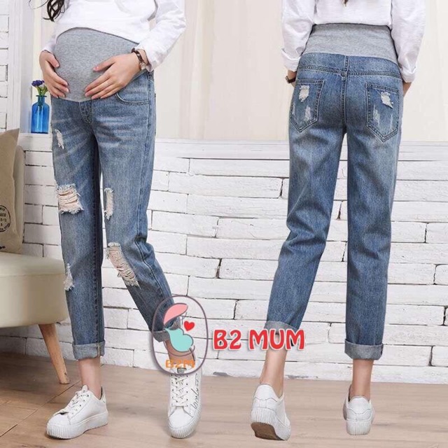 Quần jean bầu dang baggy