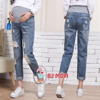 Quần jean bầu dang baggy