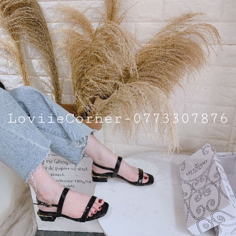 GIÀY SANDAL CAO GÓT LOVIIECORNER - SANDAL QUAI MẢNH GÓT VUÔNG HIỆN ĐẠI  5CM G190209