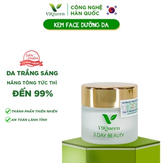 Kem Face dưỡng trắng V9Queen, bảo vệ da ban ngày ngăn ngừa thâm nám tàn nhang 3Day Beauty 10g