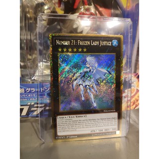 Lá bài thẻ bài Yugioh Nữ Hoàng Băng Giá Number 21 Frozen Lady Justice – Gold Secret Rare - Tặng bọc bài nhựa bảo quản