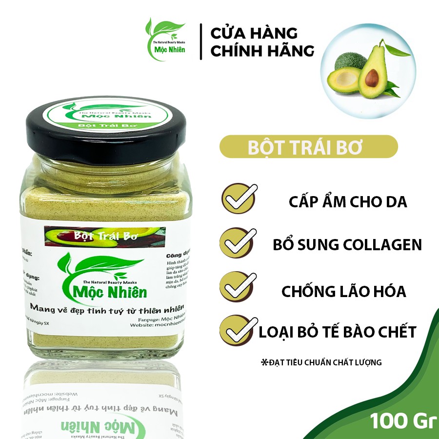 [CAM KẾT] Bột trái bơ Mộc Nhiên 100% nguyên chất (100g)