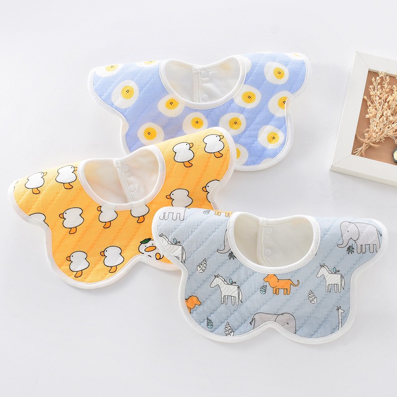 Set 3 yếm tròn xoay 360 độ, yếm ăn dặm cho bé vải cotton cao cấp có lớp chống thấm, họa tiết cực đáng yêu- Y6