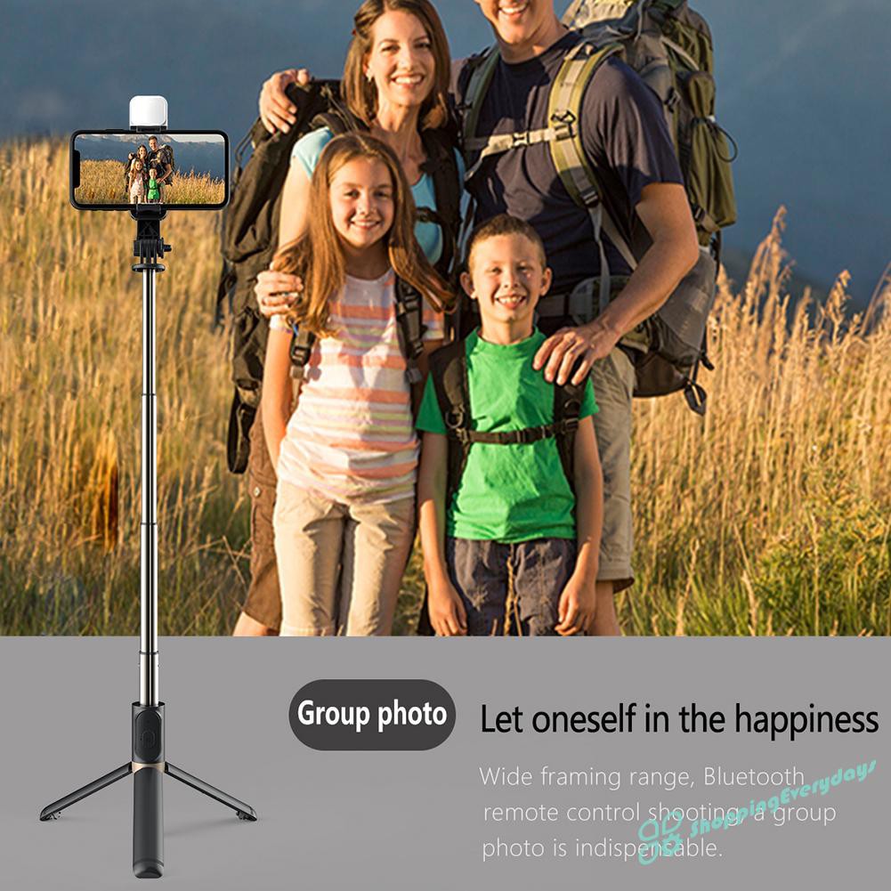 sv  Q03S Aluminum Bluetooth Selfie Stick Tripod w/ Remote Shutter + Fill Light