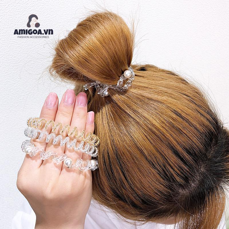 Dây Cột Tóc Không Đường May Thiết Kế Đơn Giản Xinh Xắn