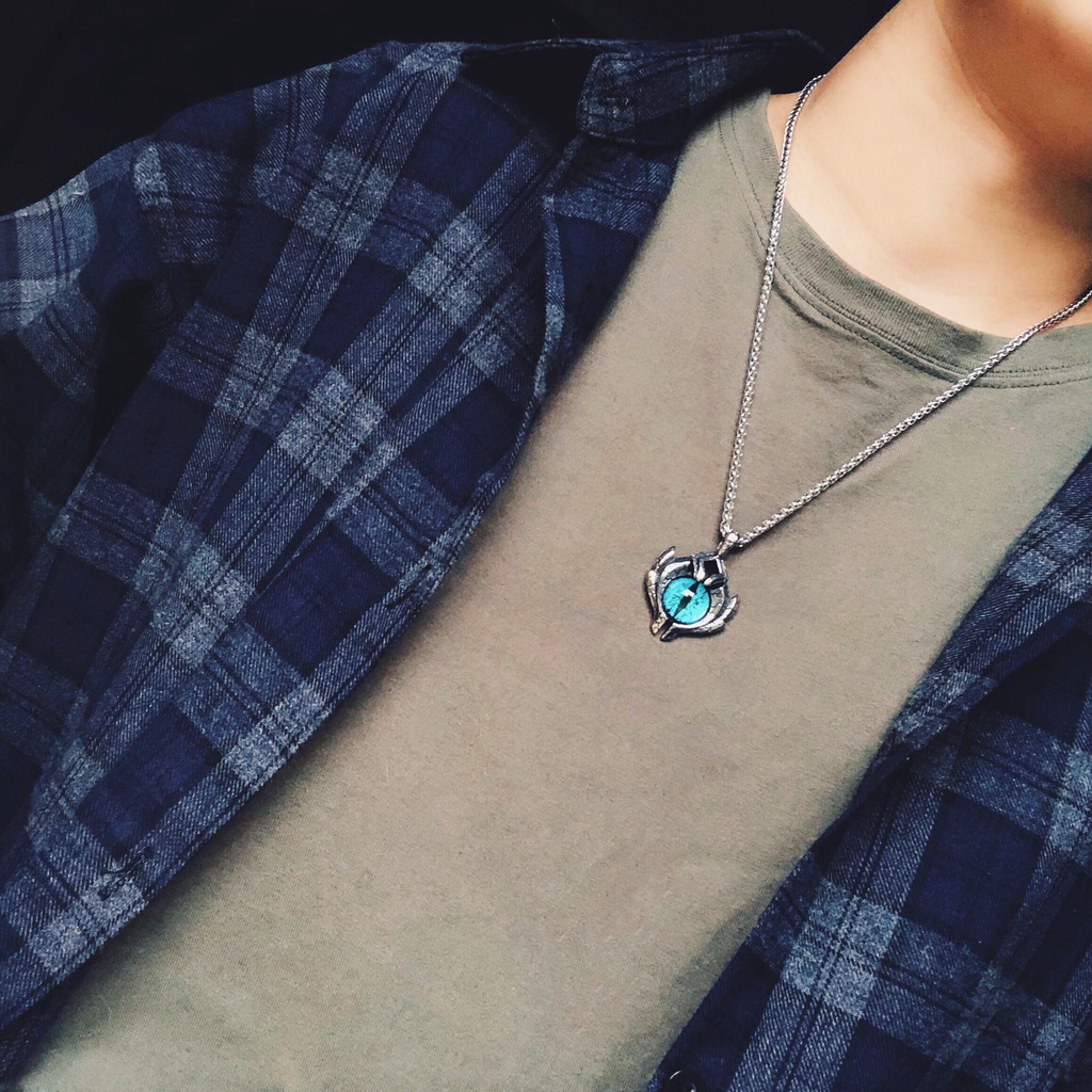 Vòng Cổ Bạc Nam Unisex Cá Tính Ngầu Basic Hiphop Con Mắt Blue Eyes Chains  Lucifer Store Vòng Titan không gỉ Blue Eyes