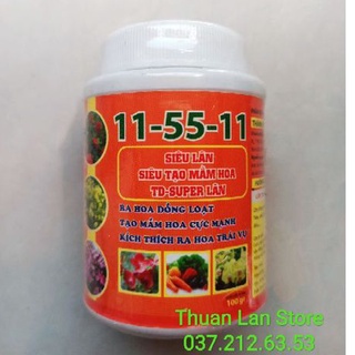 Siêu lân 11-55-11 siêu tạo mầm hoa hũ 100g