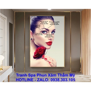 TRANH PHUN XĂM THẨM MỸ PHUN MÀY MÔI TREO TƯỜNG SANG TRỌNG HIỆN ĐẠI CHO SPA THẨM MỸ VIỆN