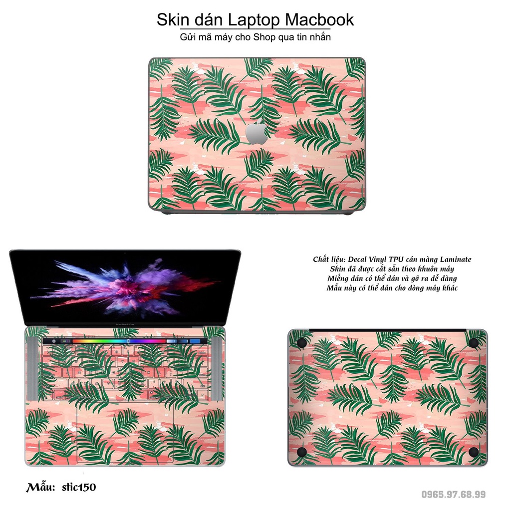 Skin dán Macbook mẫu Hoa văn sticker (đã cắt sẵn, inbox mã máy cho shop)