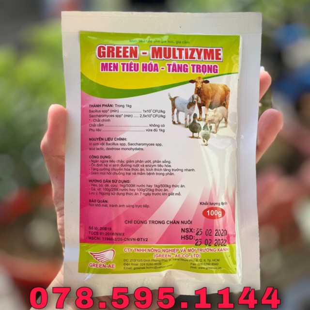 MEN TIÊU HOÁ GREEN MULTIZYME CHO VẬT NUÔI