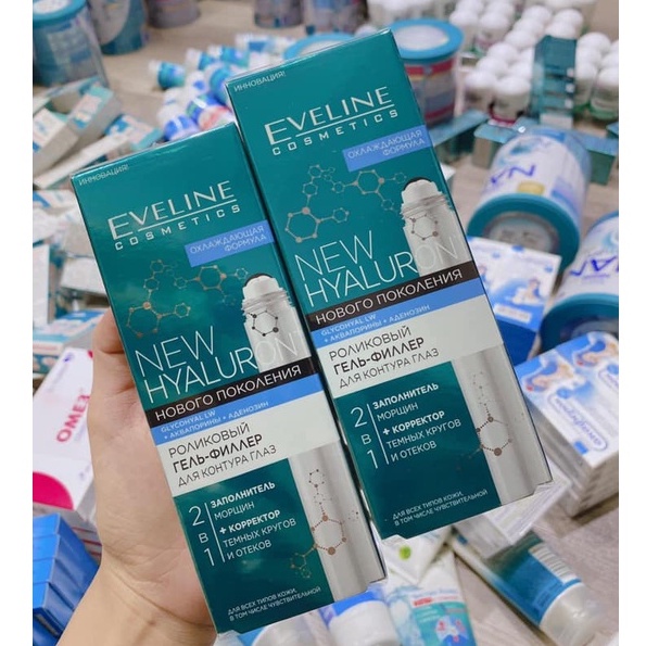 Lăn Mắt Lạnh Eveline Biohyaluron 4d Massage Xóa Nếp Nhăn Trẻ Hóa Vùng Mắt