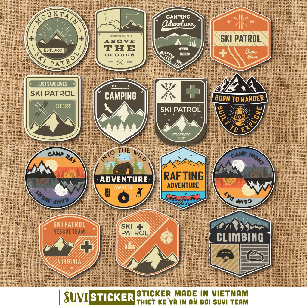 50 Sticker Vintage Travel Label chống nước sticker dán laptop, điện thoại, đàn guitar, mũ bảo hiểm, vali. MSP: SV188