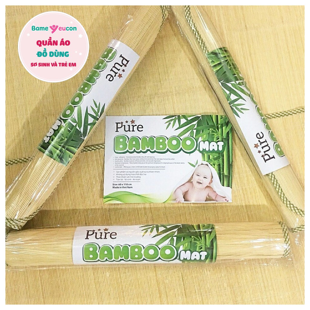 Chiếu tre Pure Bambo sợi tăm cho bé loại to(60x110cm)