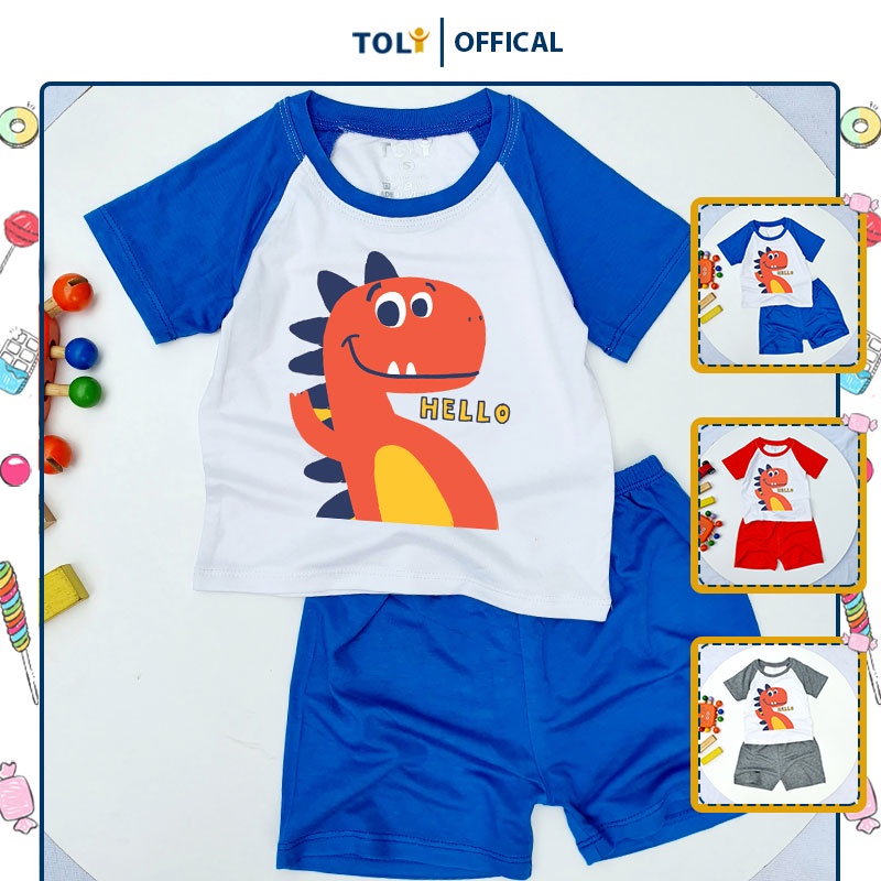 Bộ Quần Áo Bé Trai Toli Chất Liệu Cotton Mềm Mịn, Thoáng Mát, 3 Màu Cực Đáng Yêu 4_16kg [XANH DƯƠNG-MM054]