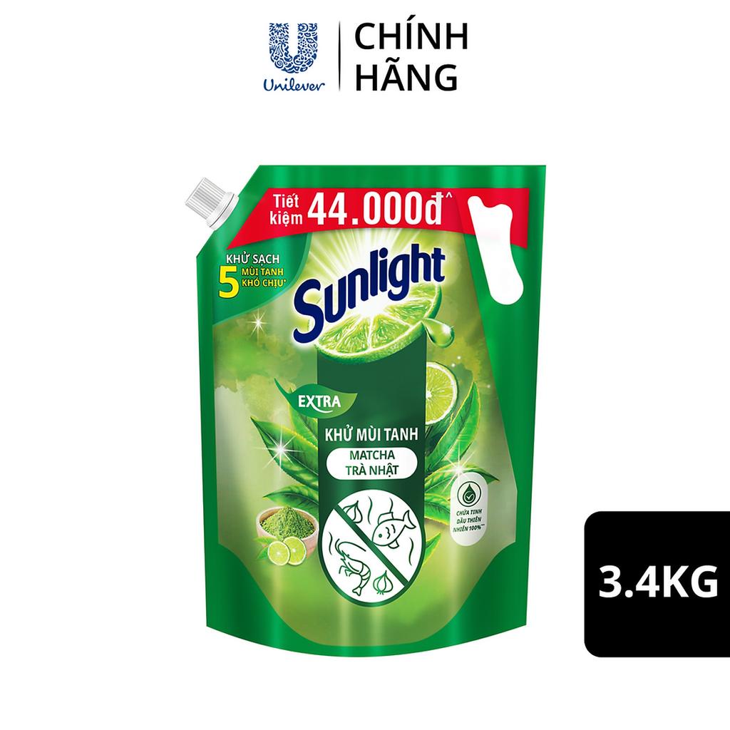 Nước Rửa Chén Sunlight Thiên Nhiên Túi Lớn Có Nắp 3.4KG 3.5KG