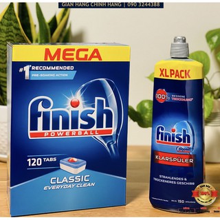 Viên rửa bát finish classic 120 viên+ nước bóng 750ml