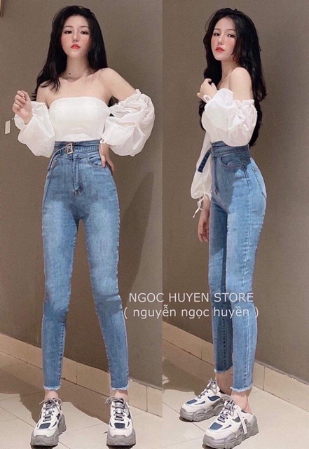 QUẦN JEANS ÔM CẠP SIÊU CAO co giãn tốt- hình shop chụp thật | BigBuy360 - bigbuy360.vn