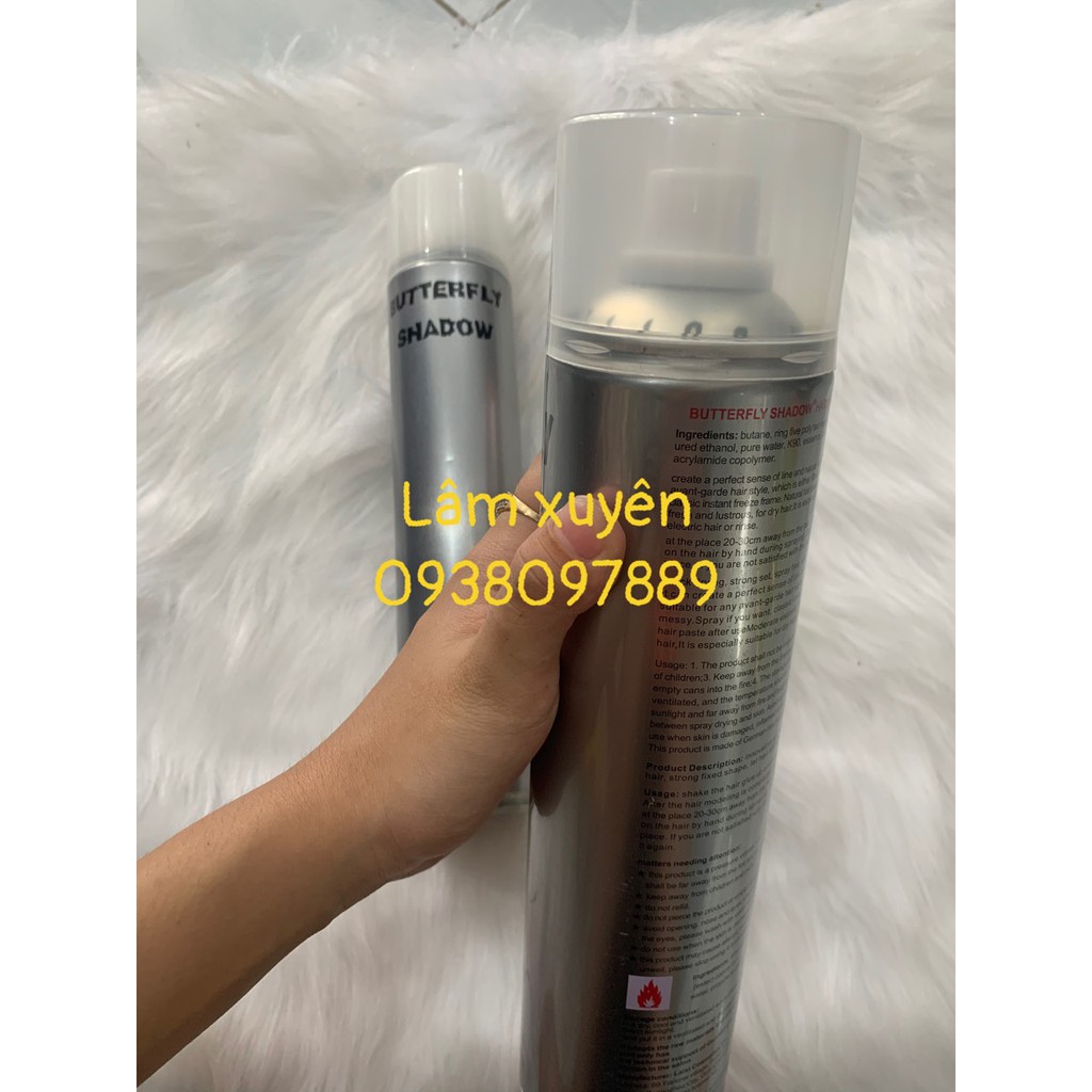 Keo xịt tóc ButterflyShadowCHÍNH HÃNG dung tích 600ml, mùi hương trái cây sang trọng cung cấp dưỡng chất cho tóc