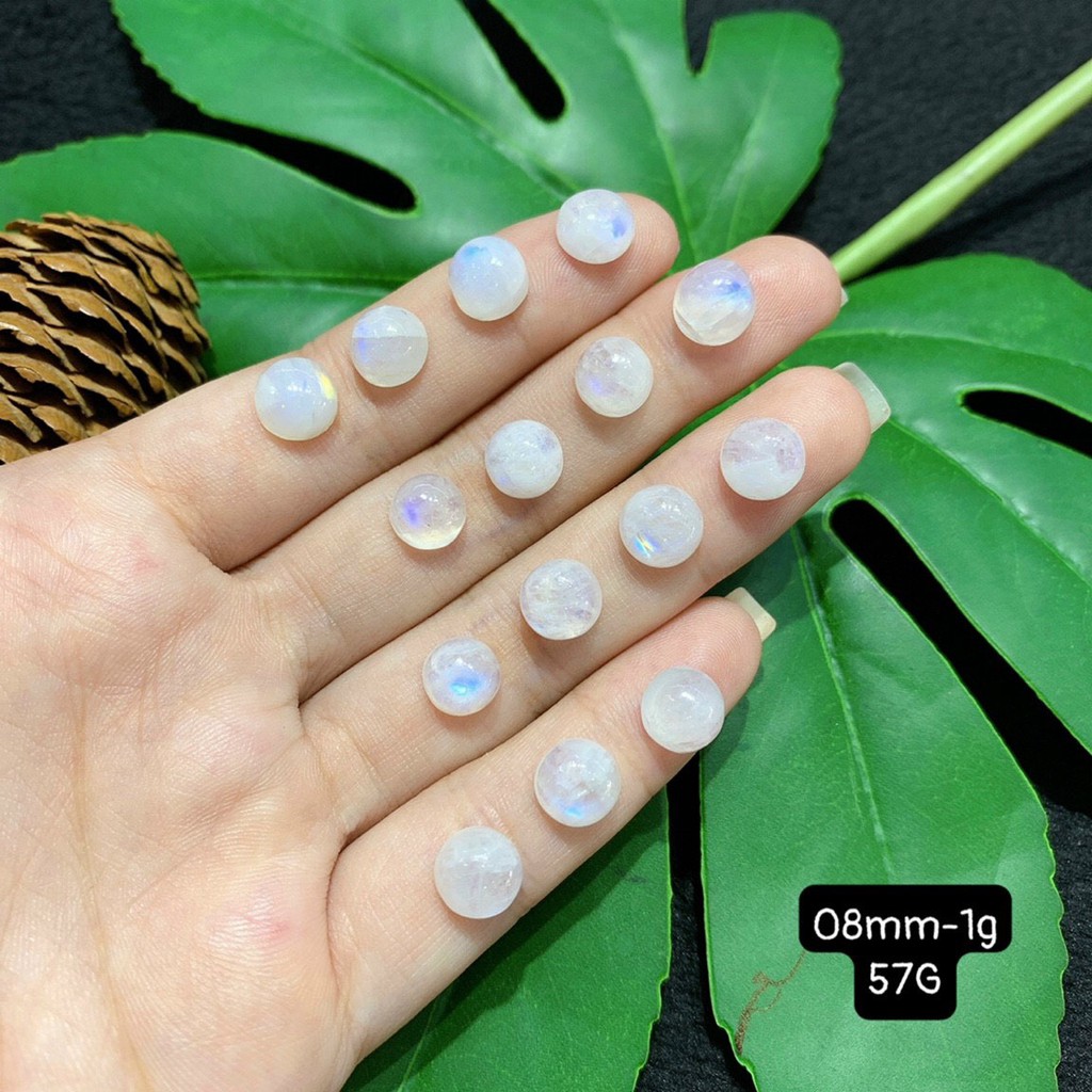 Mặt Đá Mặt Trăng Hình Tròn Hình Giọt Nước Size 7-9mm